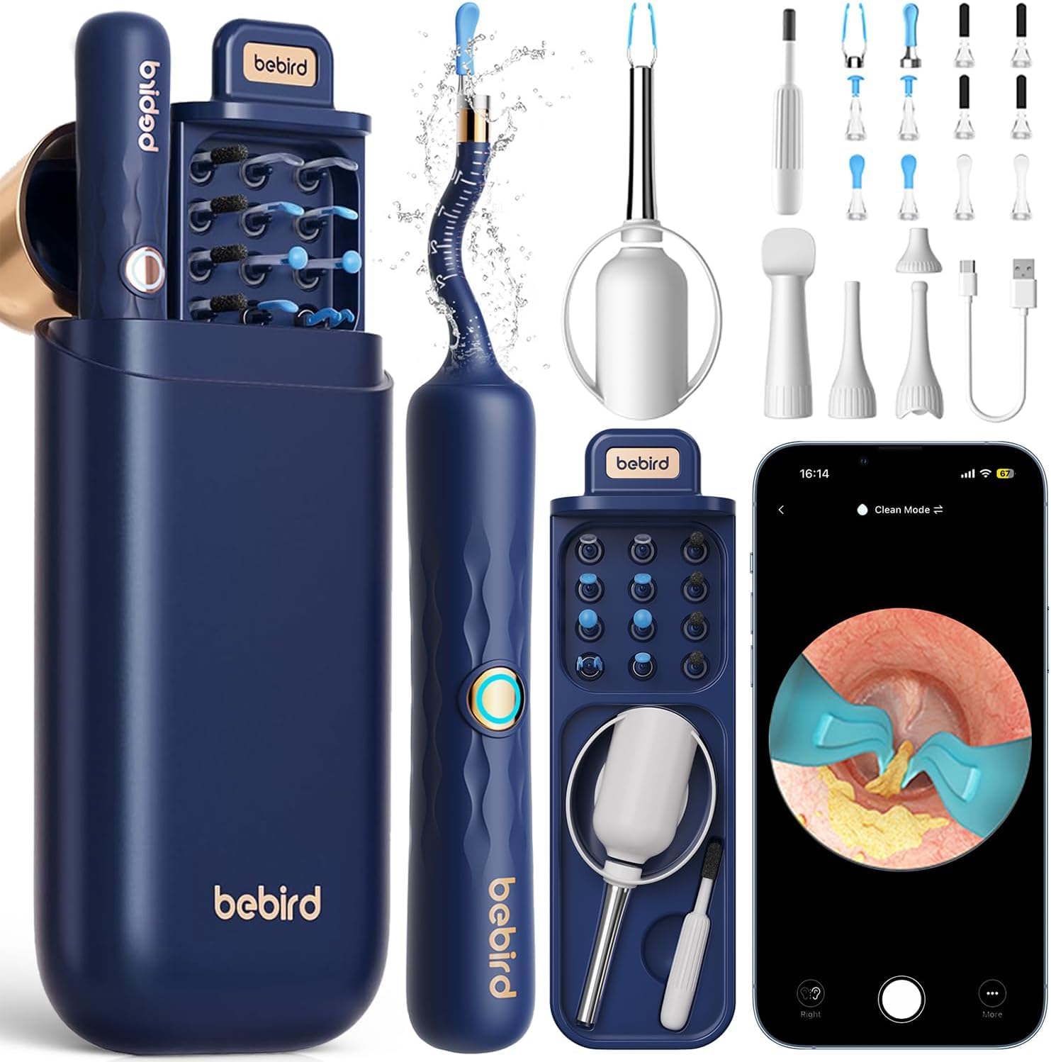 BEBIRD Earsight Plus D39R camera view shows the ear canal in high detail for home checks