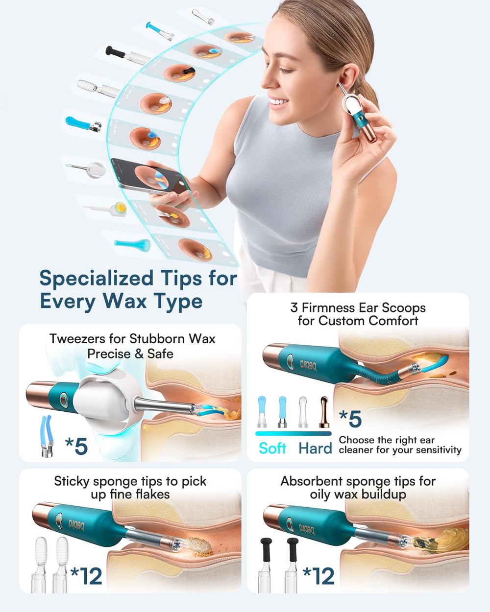 BEBIRD Earsight Ultra 90-minute battery supports extended home ear care sessions