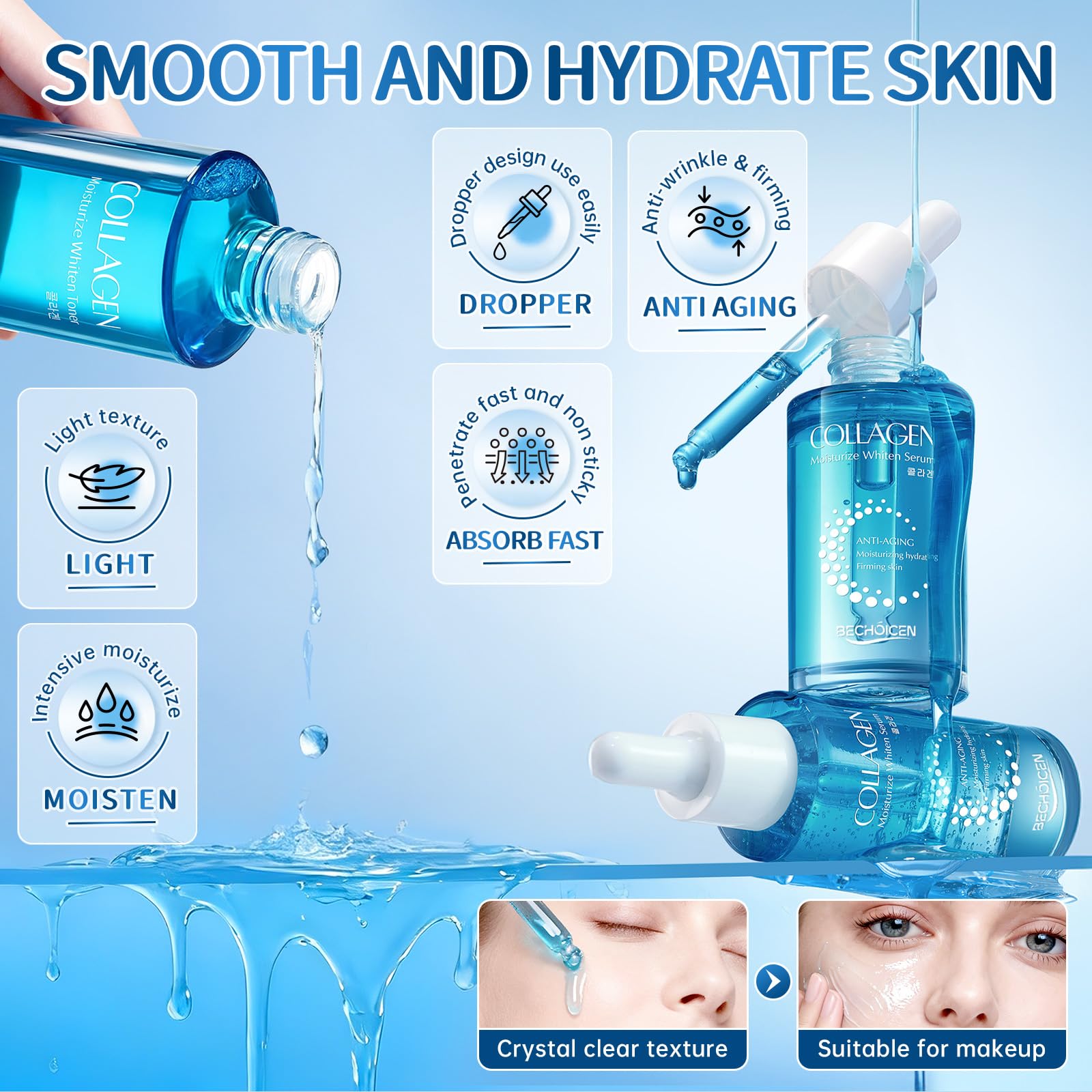 BECHOICEN serum dropper, nourishing feel for smoother texture