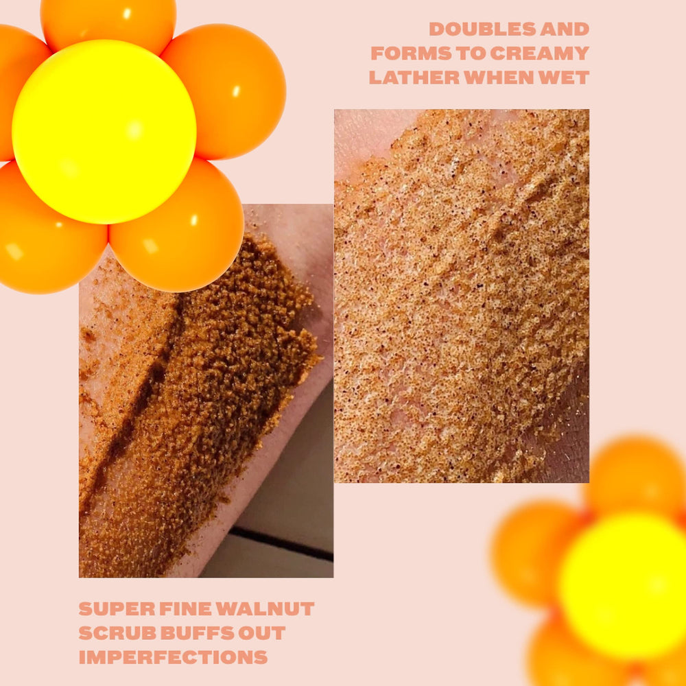Becky walnut scrub body areas highlights versatile use on butt and thighs