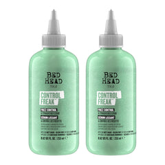 Bed Head Control Freak bottle dispensing frizz-control serum.