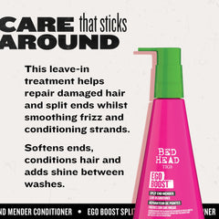 Bed Head Ego Boost frizz control close-up for manageable hair.