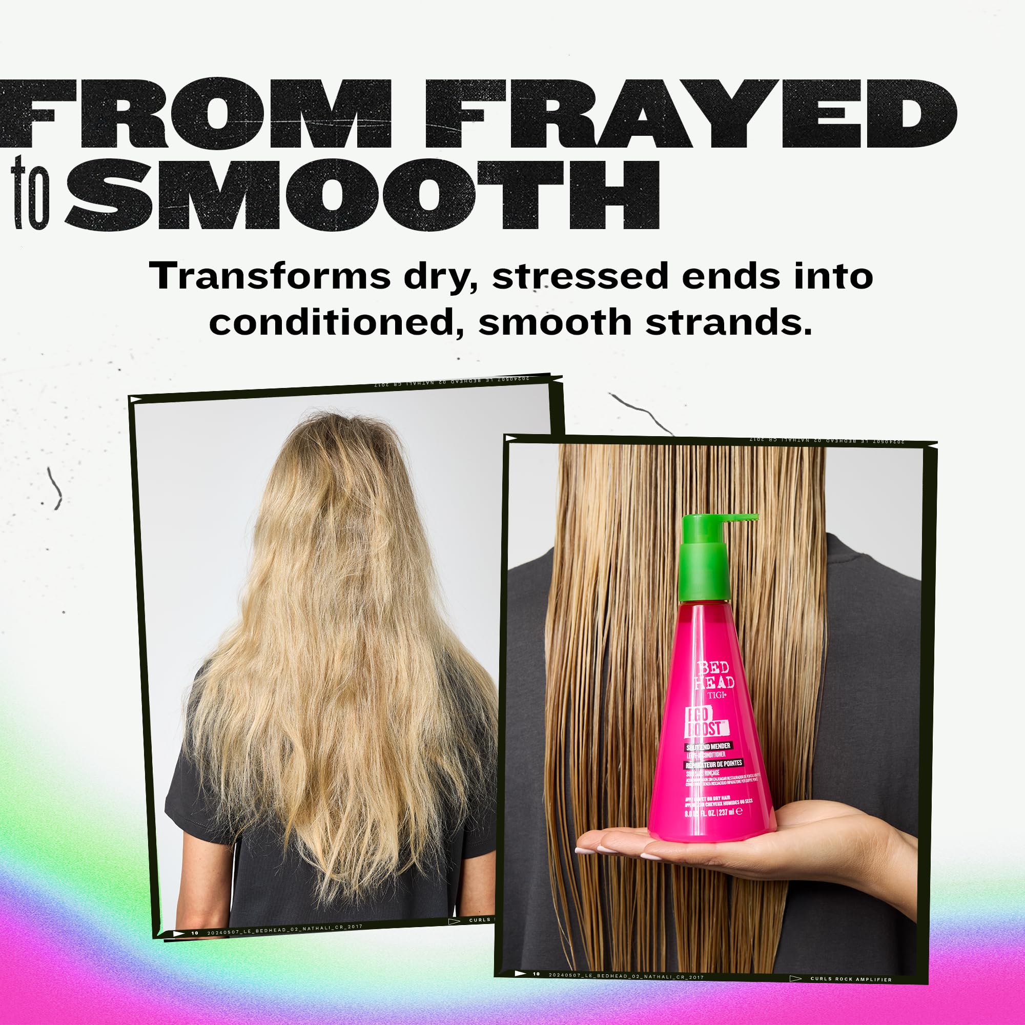 Bed Head Ego Boost moisturizes dry hair for smoother strands.