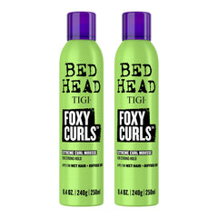 Bed Head Foxy Curls Mousse bottle for frizz-free curls and heat protection.