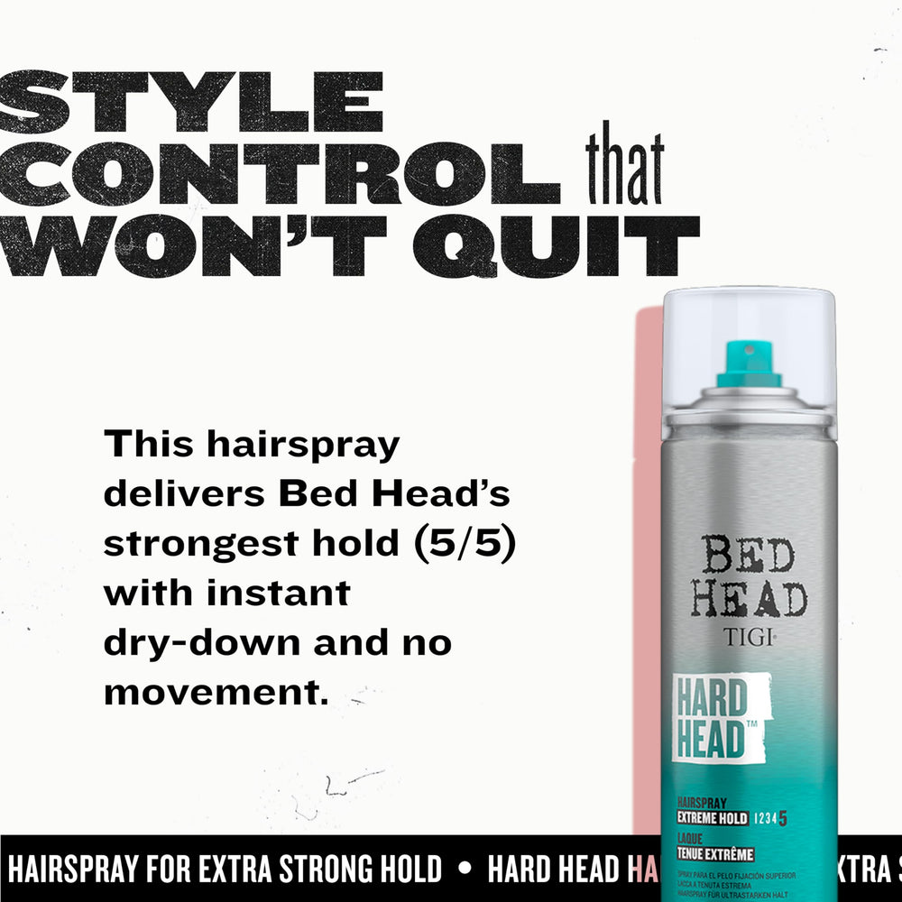 Bed Head Hard Head with natural shine finish enhances style without stiffness.