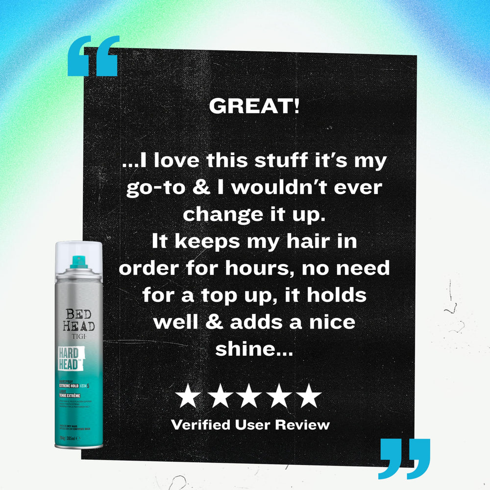 Bed Head Hard Head two-pack offers convenient home or travel supply.