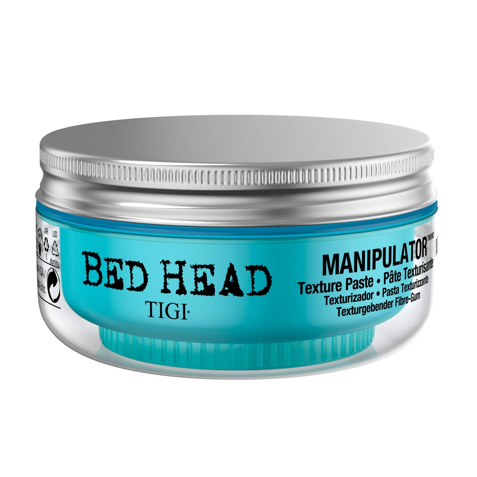 Bed Head Manipulator M2 pack hand-application showing pliable hold.