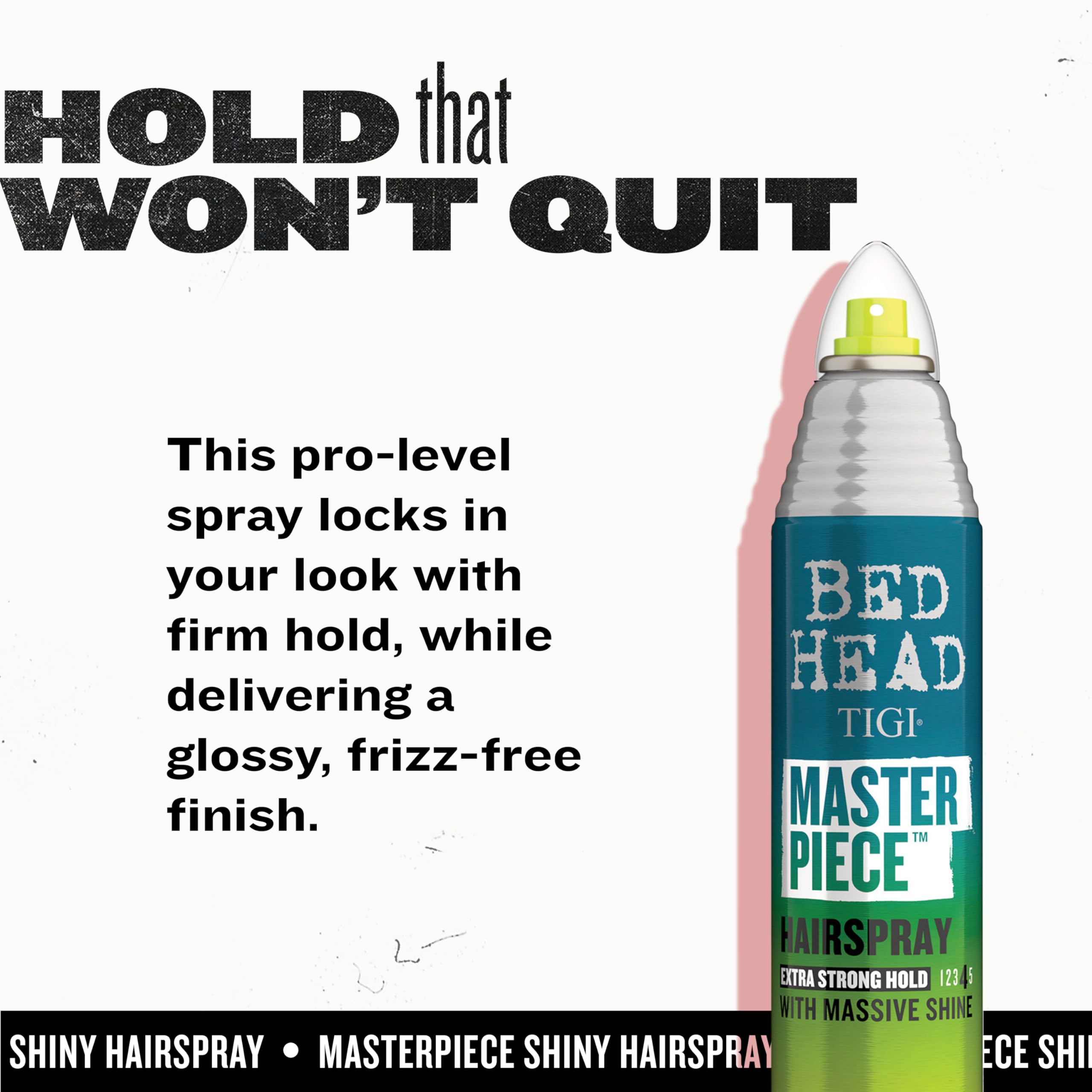 Bed Head Masterpiece hairspray features exotic tropical fragrance for sensory appeal