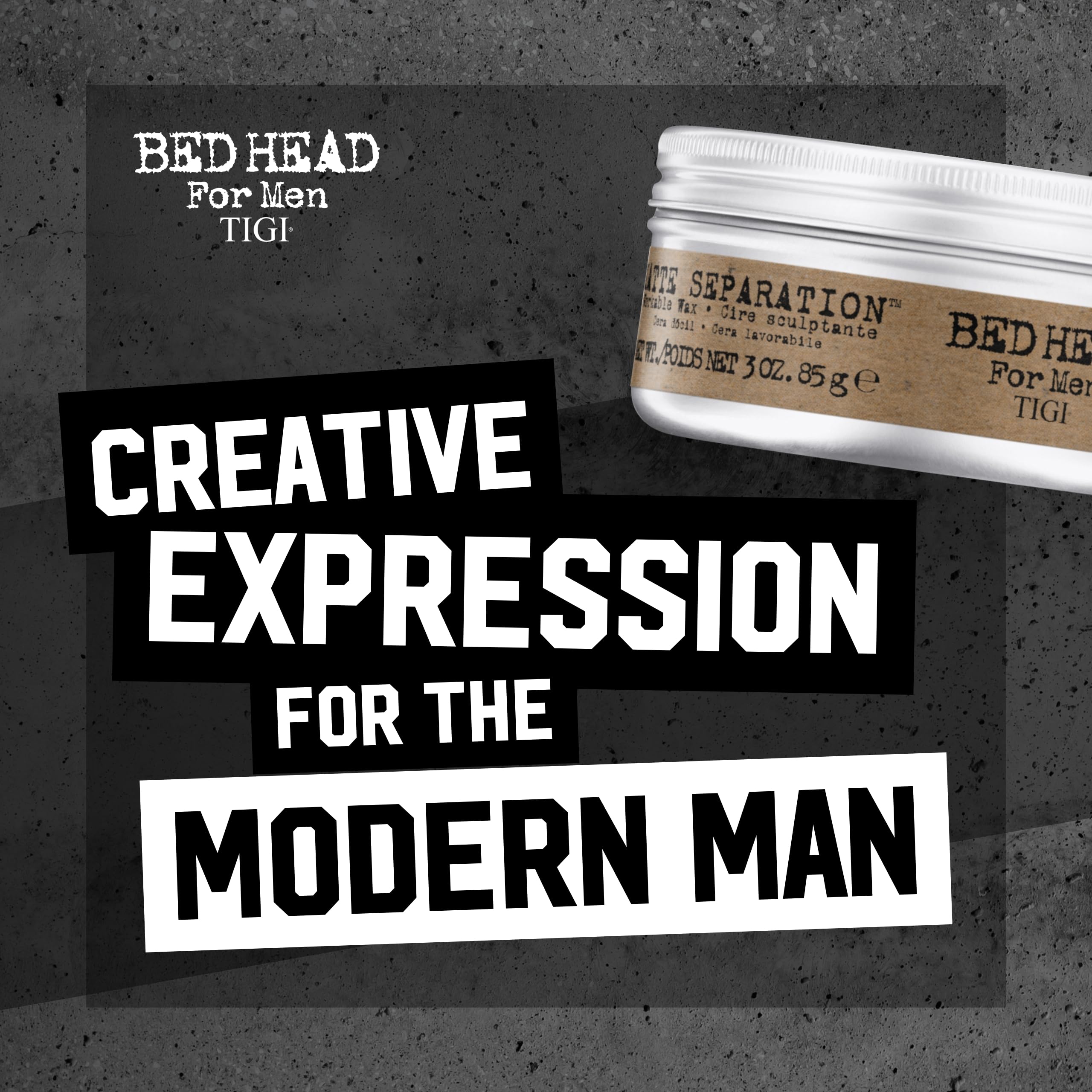 Bed Head premium 3oz packaging wax, ideal for travel and on-the-go styling.
