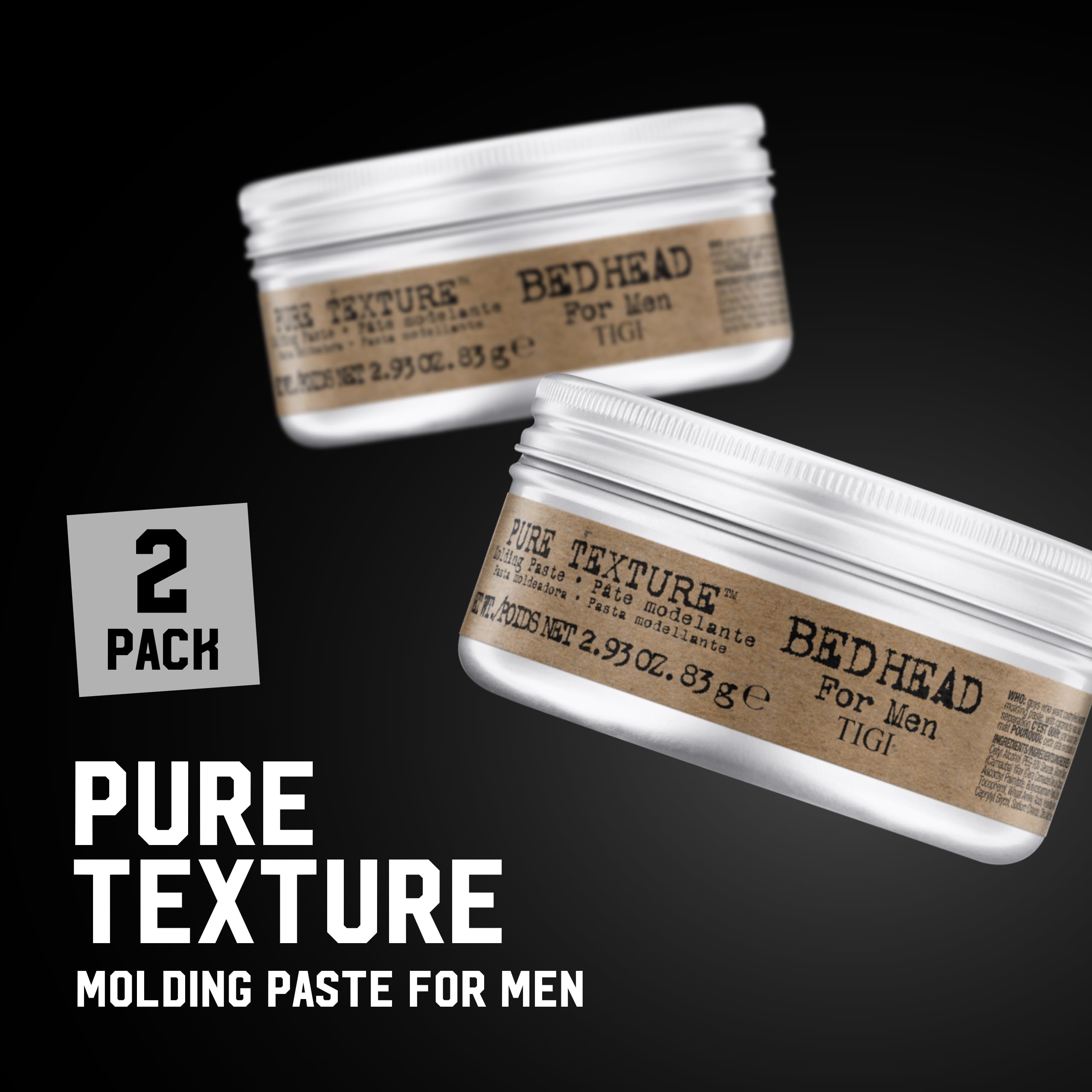 Bed Head Pure Texture Molding Paste application detail for controlled hold and styling