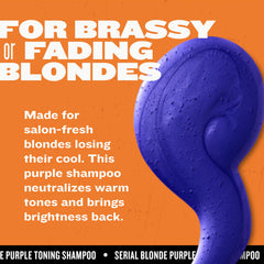 Bed Head Serial Blonde conditioner label closeup highlighting color enhancing formula