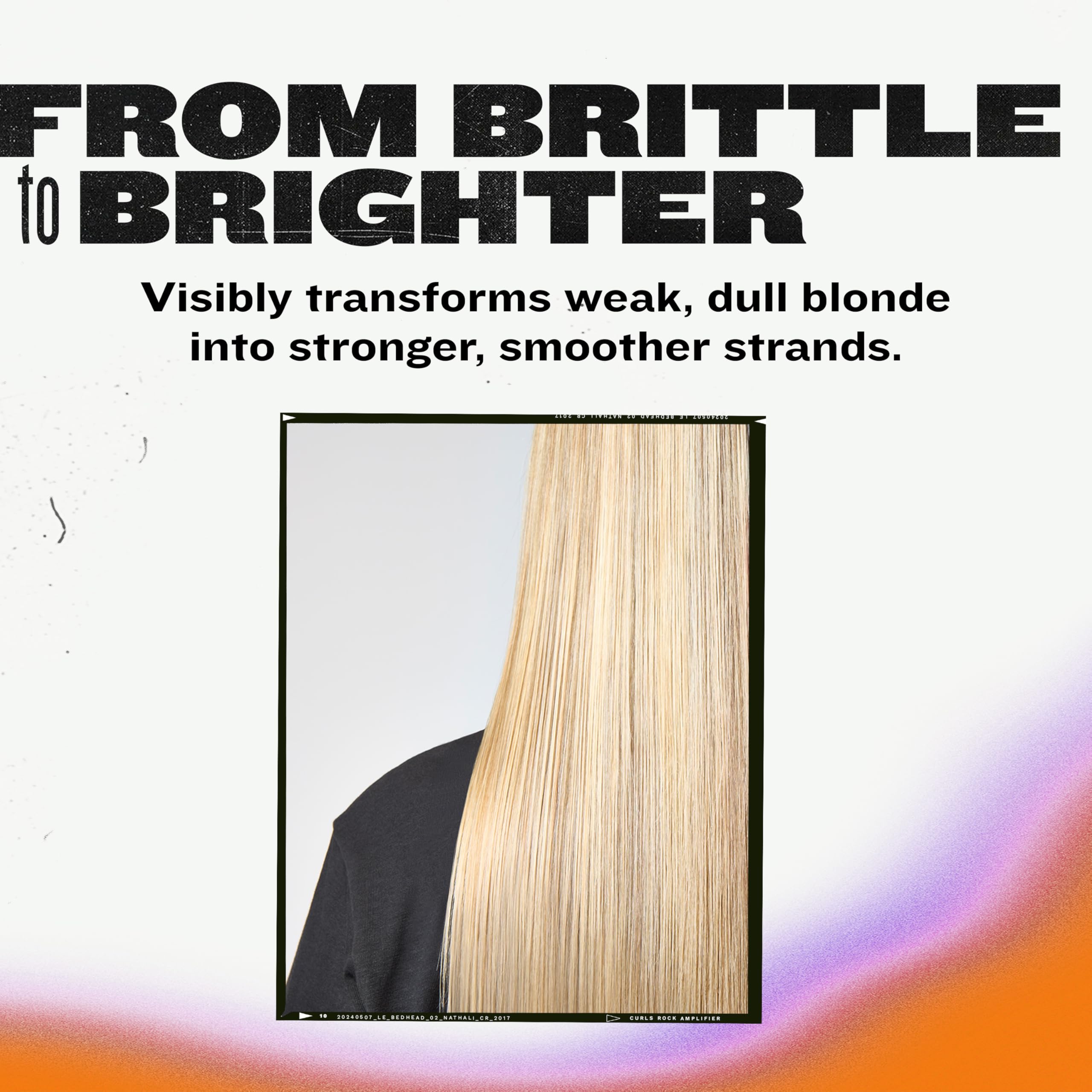 Bed Head Serial Blonde Shampoo on sink with damp hair shows moisture and softness