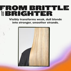 Bed Head Serial Blonde Shampoo on sink with damp hair shows moisture and softness