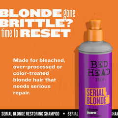 Bed Head Serial Blonde Shampoo pump action demonstrating easy, mess-free dispensing