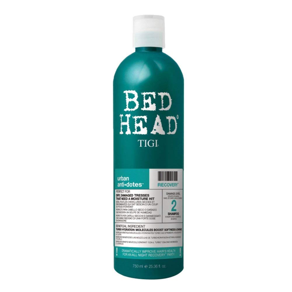 Bed Head Urban Anti+dotes Recovery Shampoo bottle boosts moisture and adds natural shine.