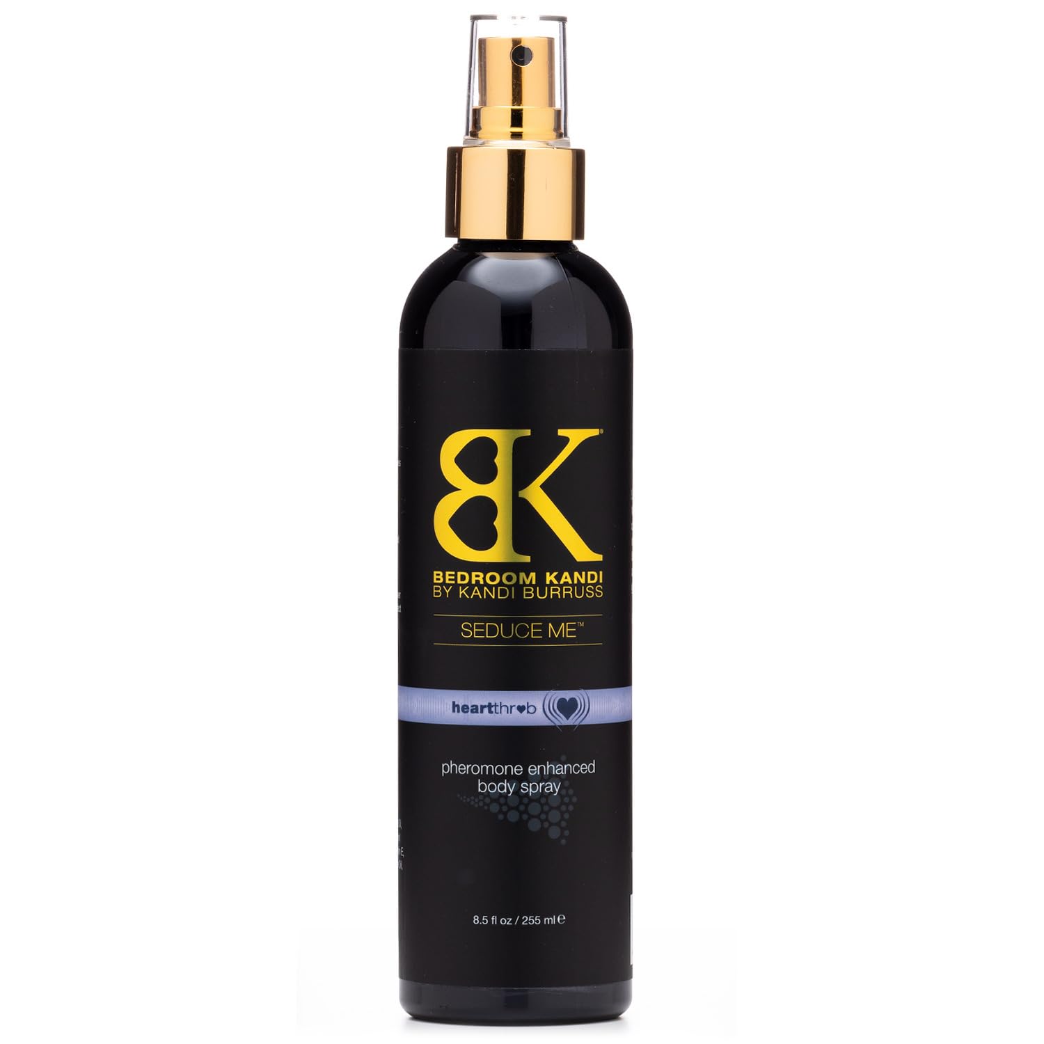Bedroom Kandi Heartthrob bottle with pheromone-infused scent boosting confidence.