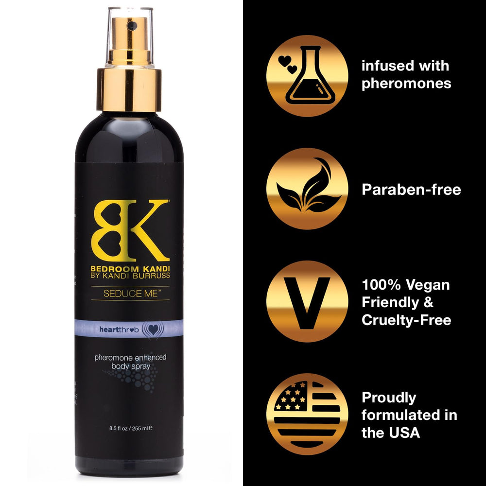 Bedroom Kandi spray close-up reveals elegant design and lasting aroma.