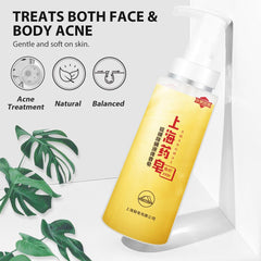 Lather from Bee & Flower sulfur soap for cleansing face and body