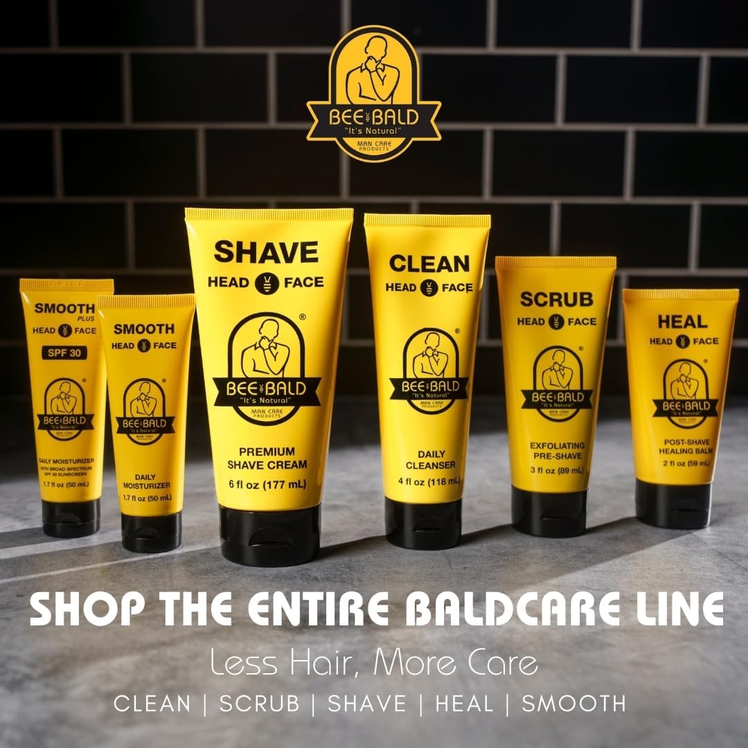 Bee Bald Smooth packaging box communicates premium grooming solution for all skin types.