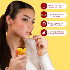 Bee Balm beeswax seal protects lips from cracking and dryness.