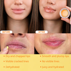Bee Balm honey, propolis, and beeswax hydrate and seal moisture on lips.