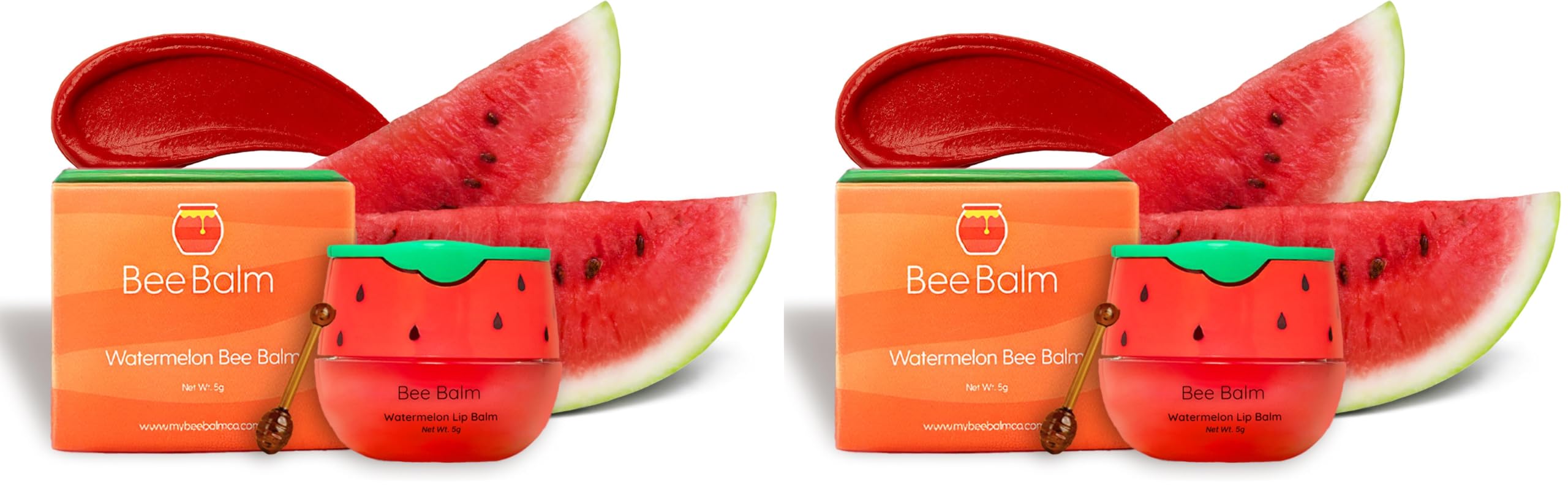 Bee Balm Original lip balm Watermelon honey pot provides deep hydration.