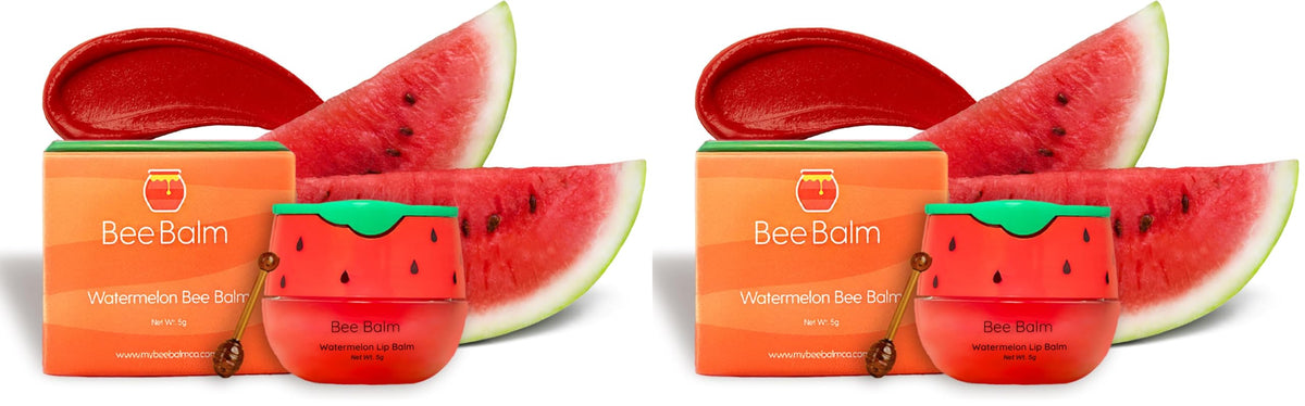 Bee Balm Original lip balm Watermelon honey pot provides deep hydration.
