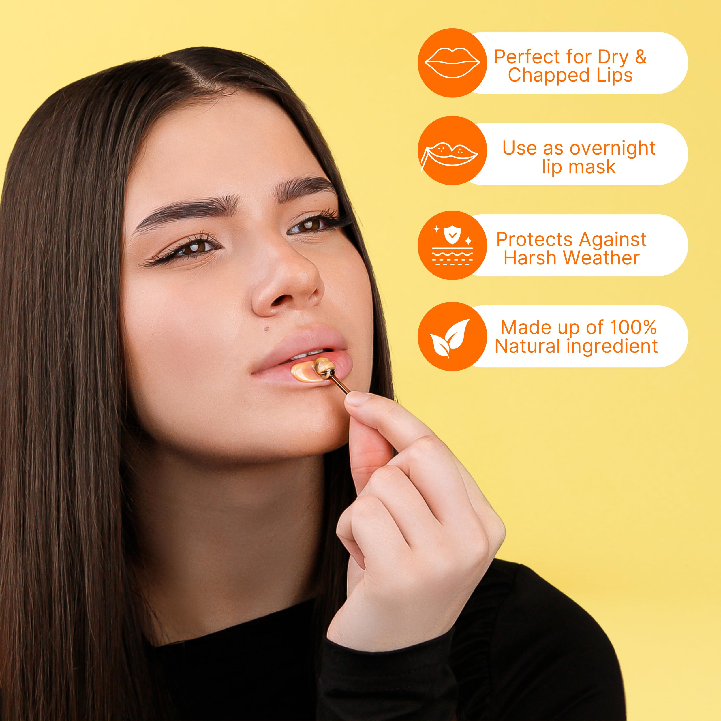 Bee Balm with propolis extract highlights lip protection during daily use.