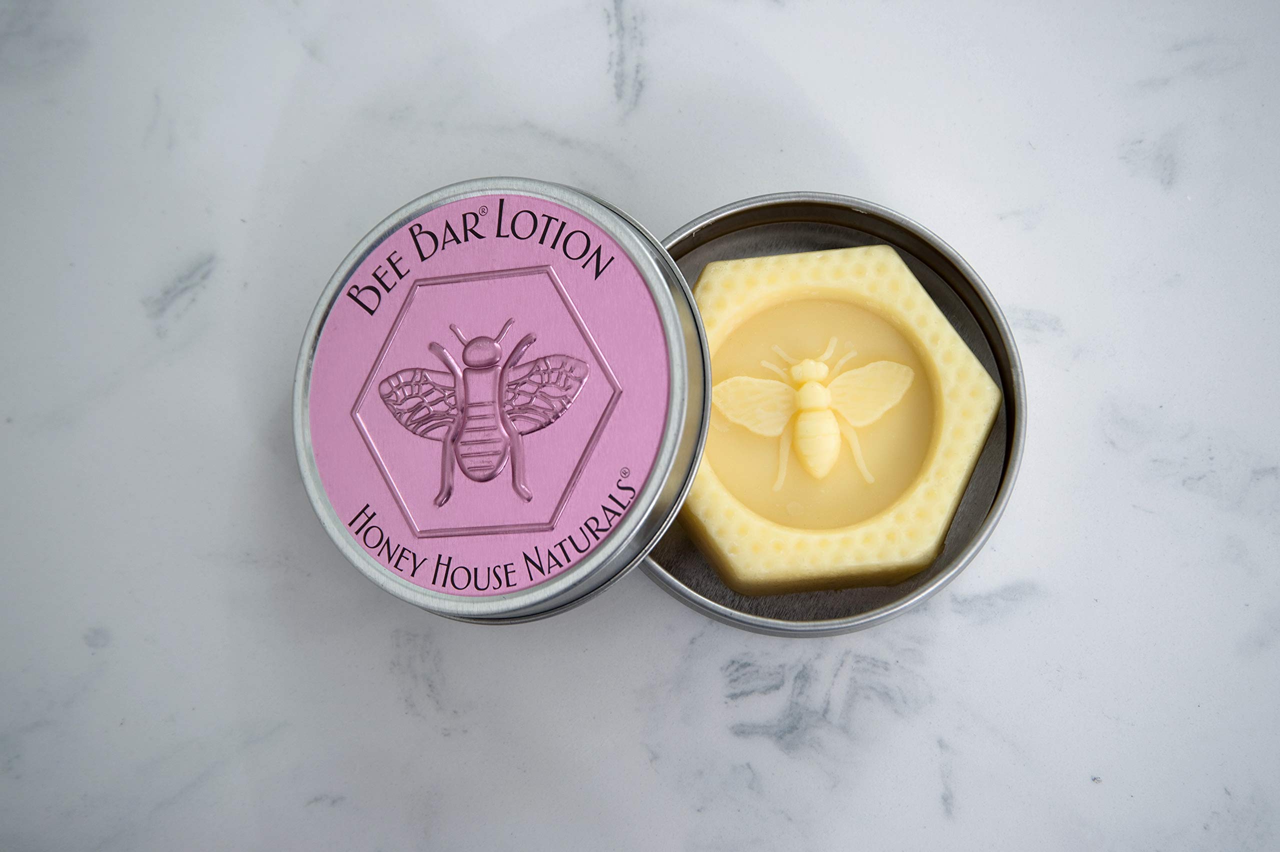 Bee Bar Honey House Naturals Duo Lavender large tin, long-lasting hydration for home use.