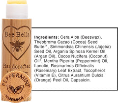 Bee Bella Lip Balm Peppermint packaging highlights gift-ready presentation.