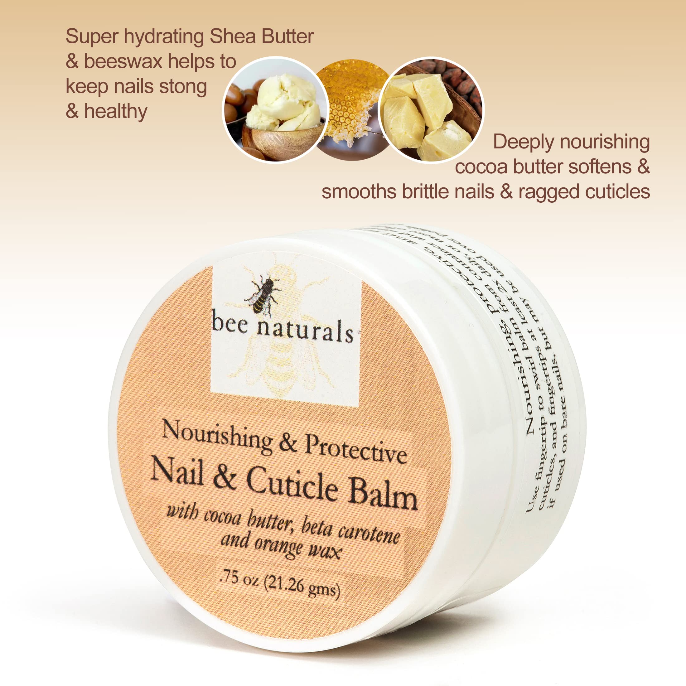 Bee Naturals balm applied to nails showing cuticle softening and smooth edges