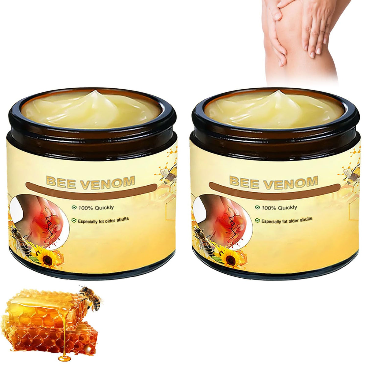 Bee Venom Cream back-application delivers fast-absorbing moisture and targeted care.