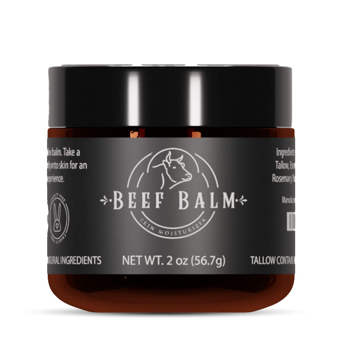 Beef Balm Beef Tallow Balm jar closeup showing natural texture for skin care