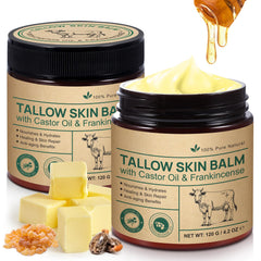 Beef Tallow Castor Frankincense Cream bottle for full-body hydration.