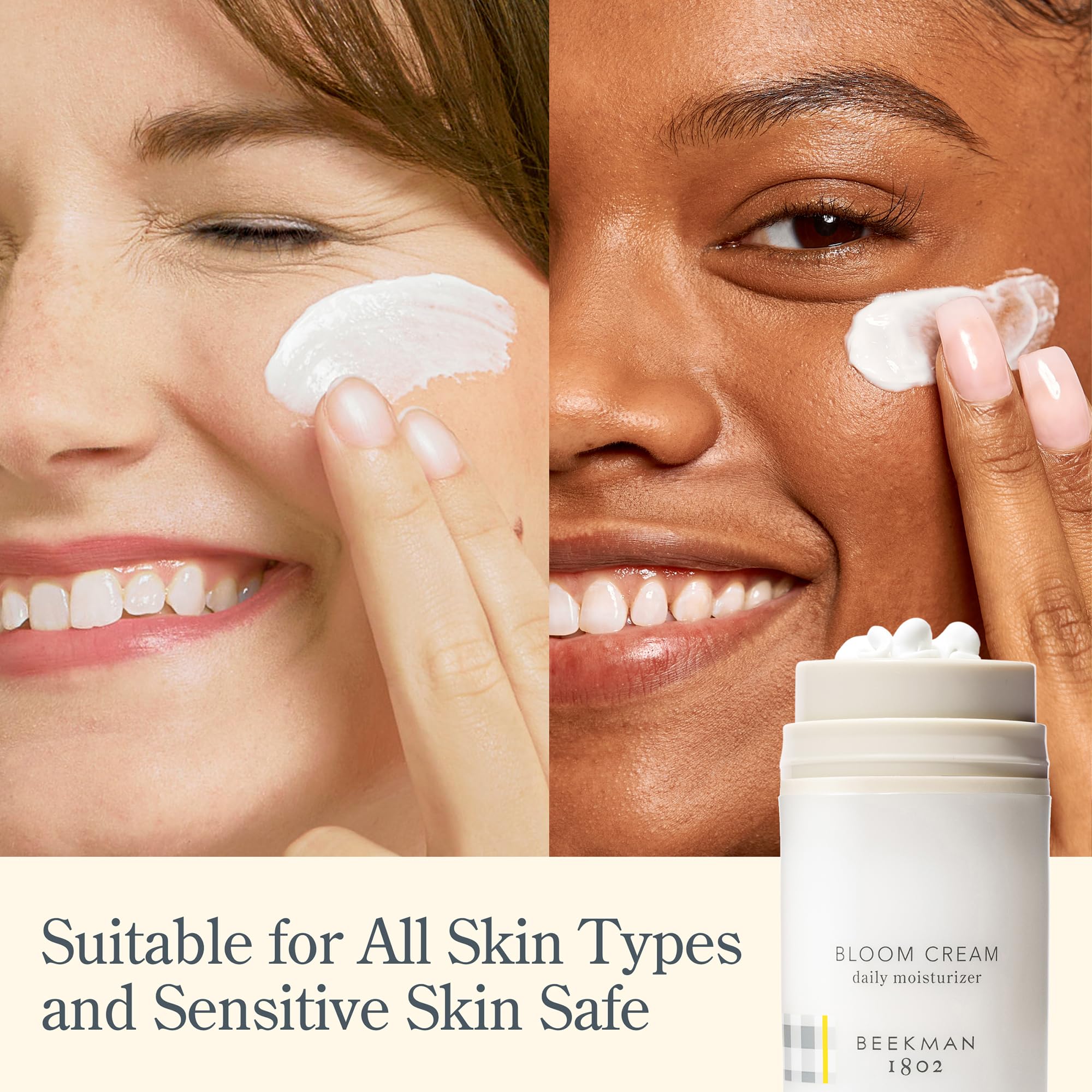 Beekman 1802 Bloom Cream suited for sensitive skin with a gentle concept.