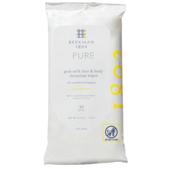 Beekman 1802 face & body wipes fragrance-free pack for sensitive skin cleansing