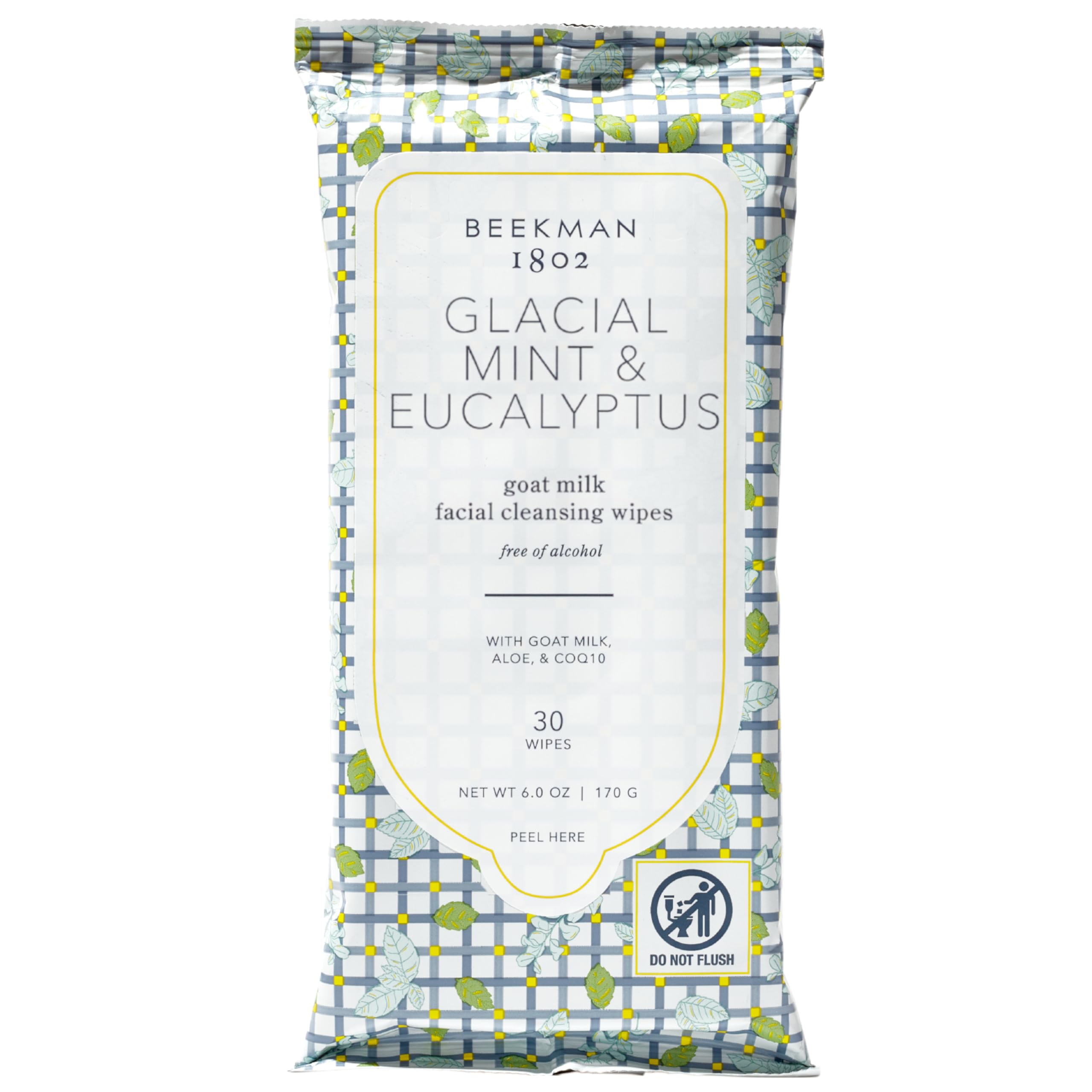 Beekman 1802 Glacial Mint and Eucalyptus wipes bottle for quick cleansing