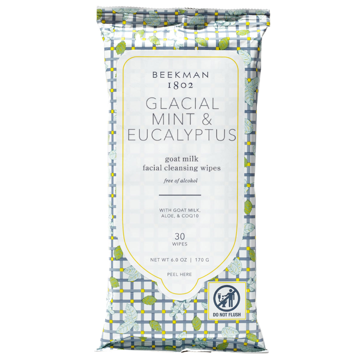 Beekman 1802 Glacial Mint and Eucalyptus wipes bottle for quick cleansing