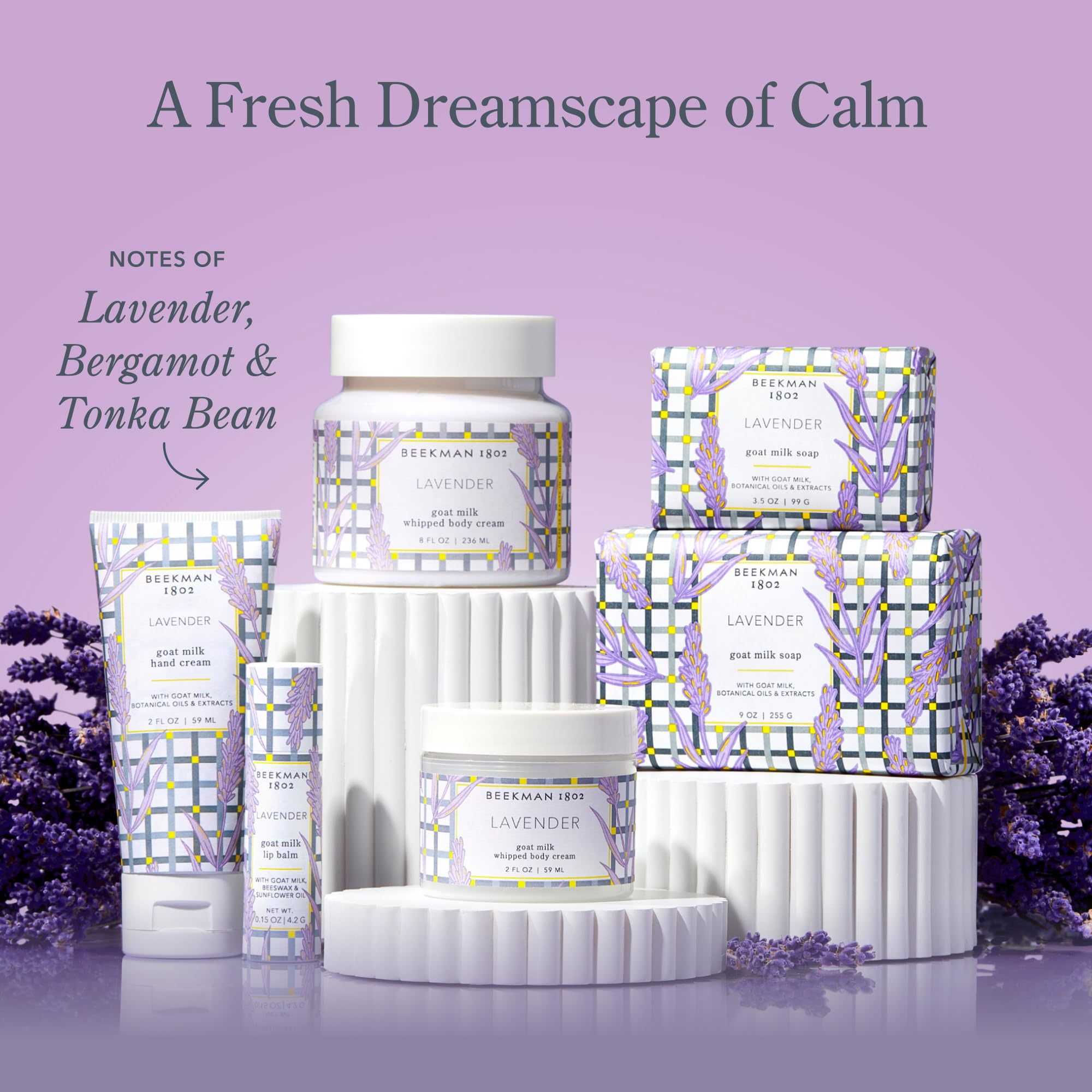 Beekman 1802 Goat Milk Soap Bar Lavender scent in a bar for a soft profile
