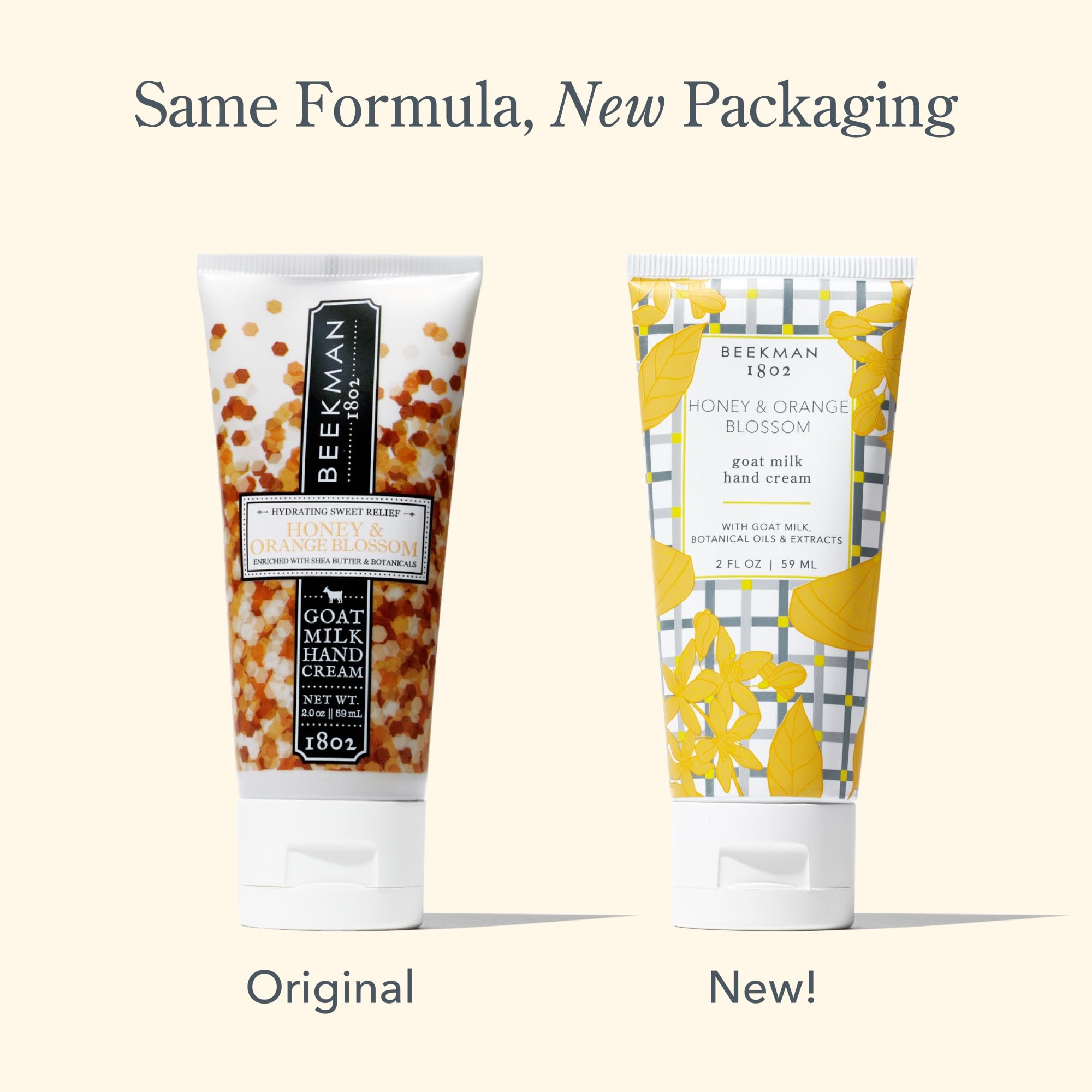 Beekman 1802 Goat Milk Hand Cream 2 oz jar for home or on-the-go care.