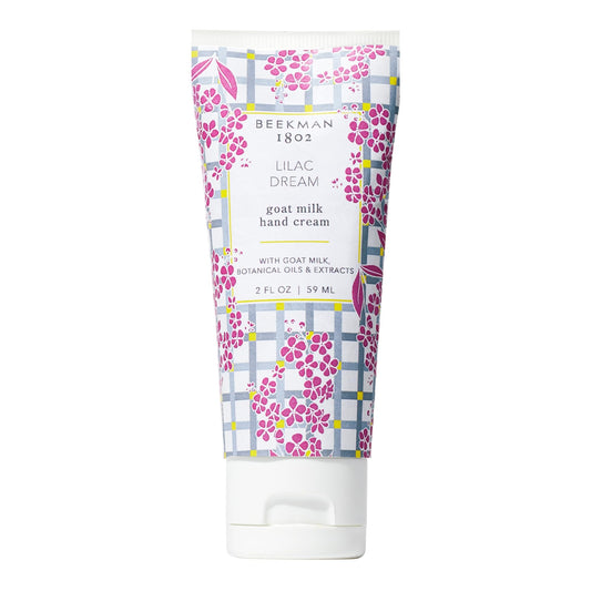 Beekman 1802 Goat Milk Hand Cream Lilac Dream jar delivers lightweight hydration for dry hands