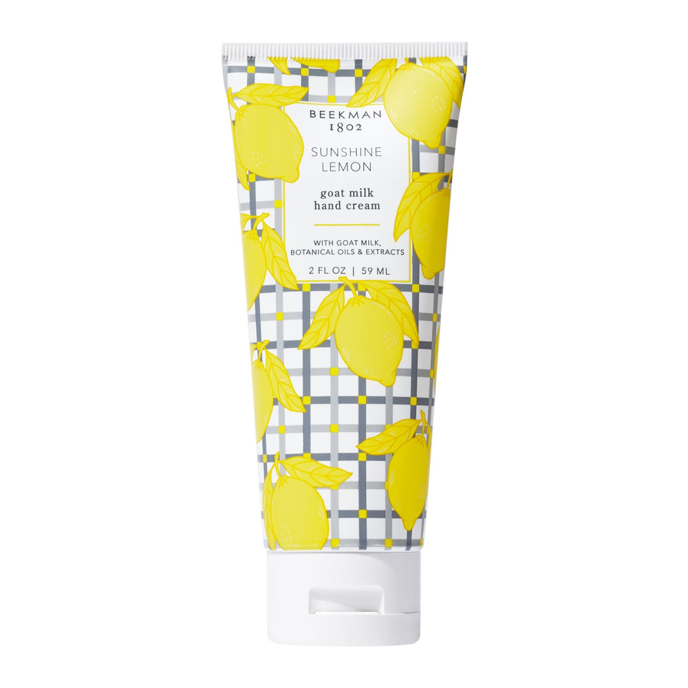 Beekman 1802 Goat Milk Hand Cream Sunshine Lemon bottle for instant hydration