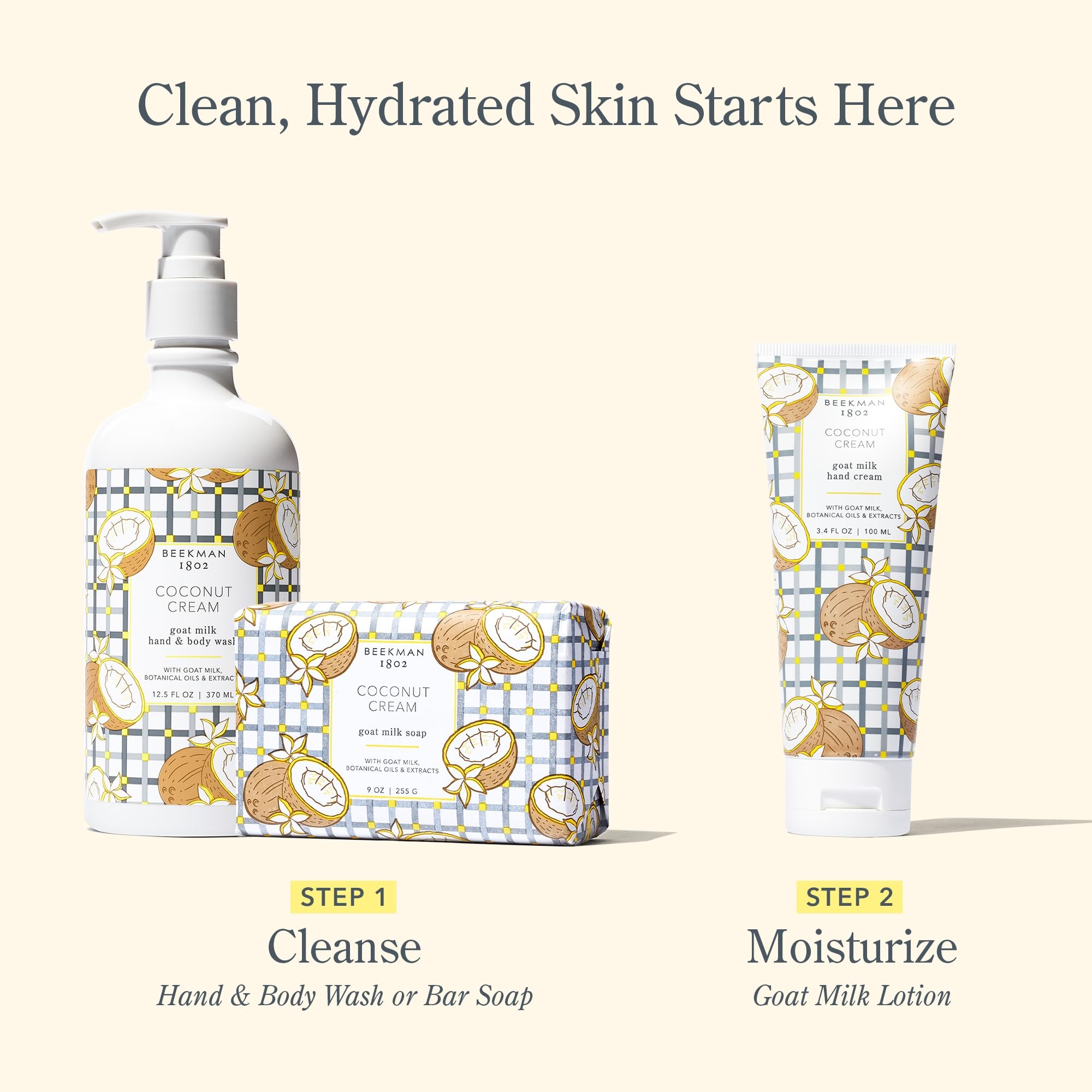 Beekman 1802 jojoba oil detail emphasizes deep moisture during cleansing.