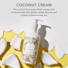 Beekman 1802 coconut cream foam demonstrates rich, soothing cleansing.