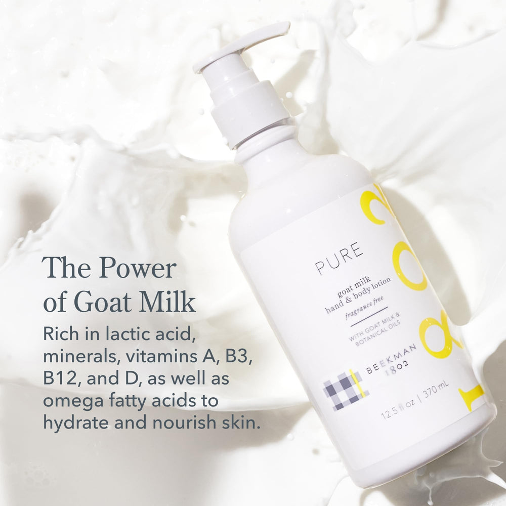 Body application of Beekman 1802 Goat Milk Lotion on arm and leg