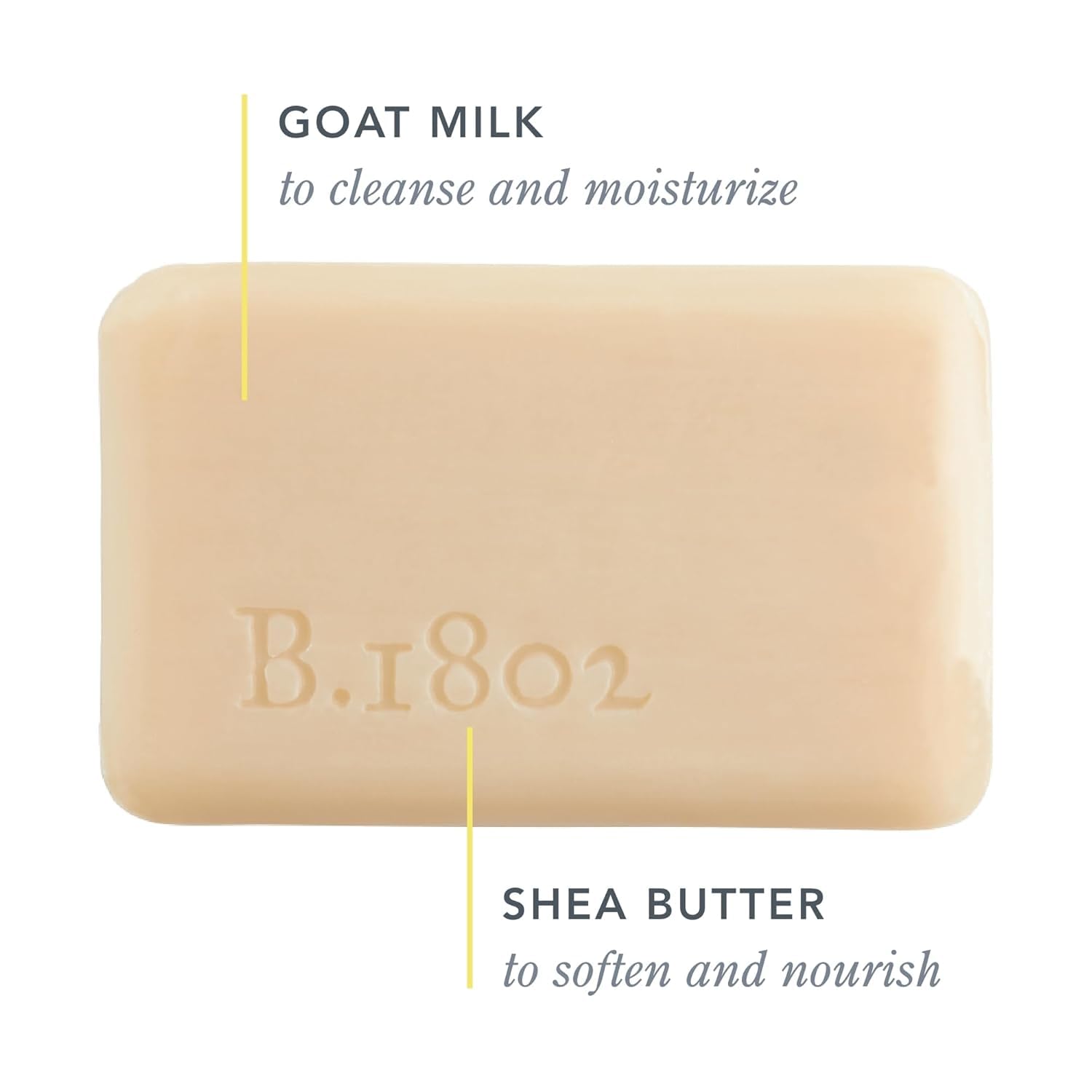 Close-up of Beekman 1802 label highlighting lactic acid and natural ingredients.