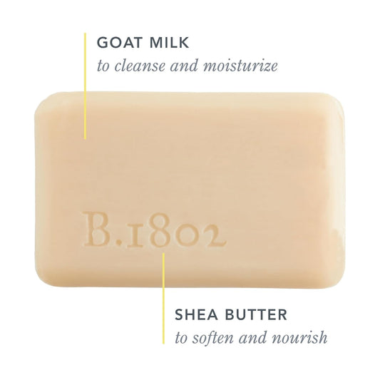 Close-up of Beekman 1802 label highlighting lactic acid and natural ingredients.