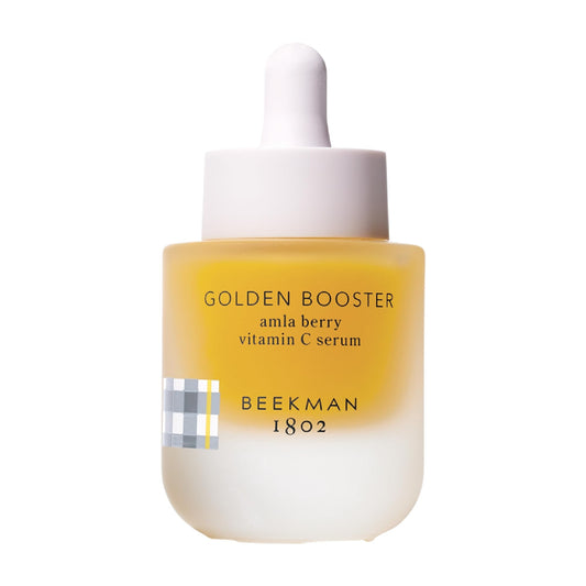 Beekman 1802 Golden Booster amla serum bottle for radiant skin