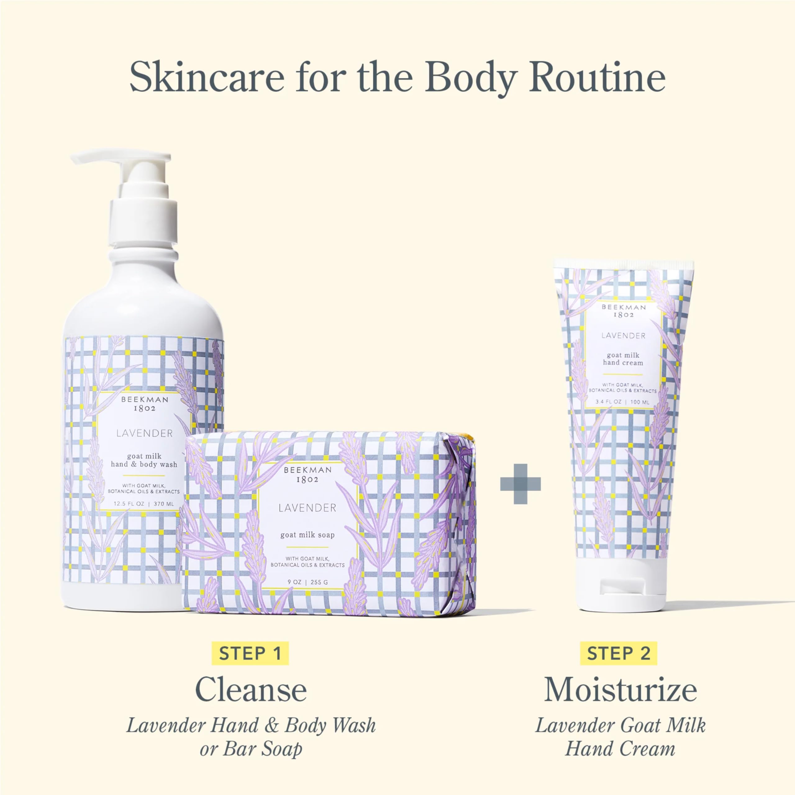 Beekman 1802 hand cream packaging on shelf for gifting or self-care.