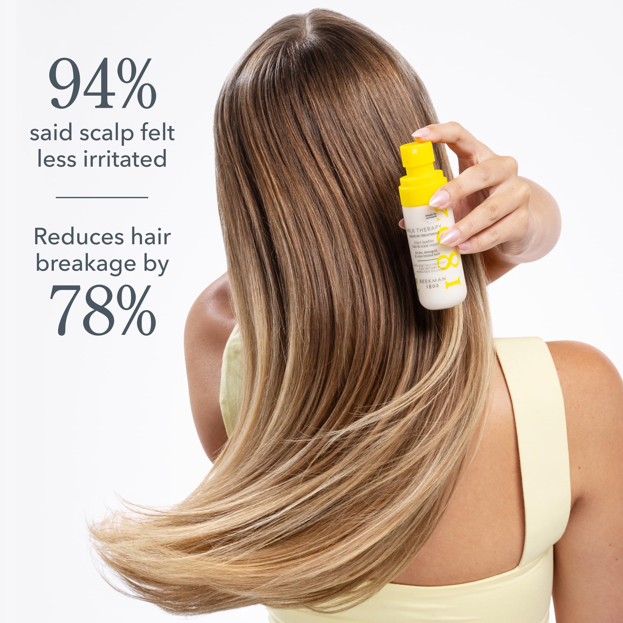 Beekman 1802 sulfate-free formula protects hair while maintaining natural oils.